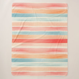 Helle Aquarellfarbige Streifenmuster Sherpadecke