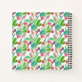 Helle Aquarellkaktus und sukkulentes Muster Notizbuch (Rückseite)