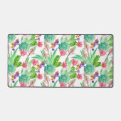 Helle Aquarellkaktus und sukkulentes Muster Schreibtischunterlage (Vorderseite)