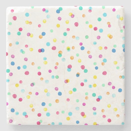 Helle Aquarellpunkte: Nahtloses Muster. Steinuntersetzer (Vorderseite)