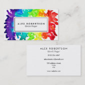Helle Aquarellregenbogen-Visitenkarte Visitenkarte (Vorne/Hinten)