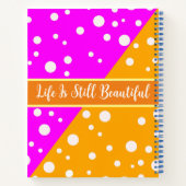 Helle Ästhetik Orange & Pink Name Mit Monogramm Notizblock (Rückseite)