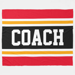 Helle Athletic Red Black COACH Racing Stripes Fleecedecke