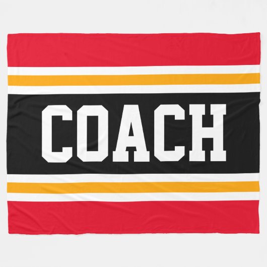 Helle Athletic Red Black COACH Racing Stripes Fleecedecke (Vorderseite (Horizontal))