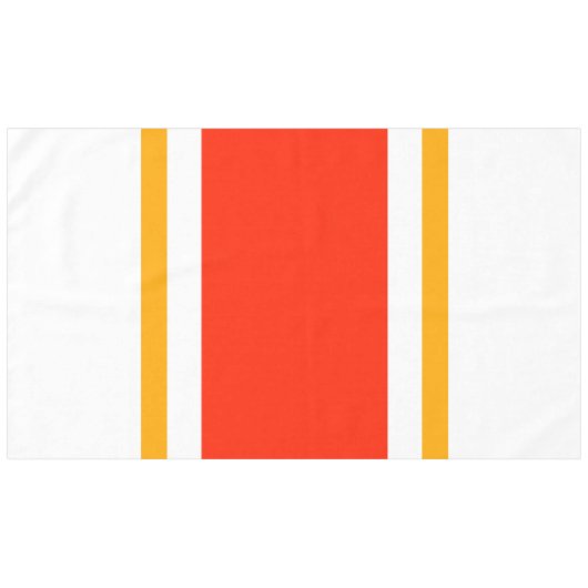 Helle, athletische, orange-gelbe Streifen Tischdecke (Vorderseite (Horizontal))