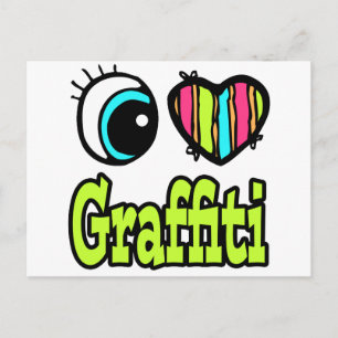 Helle Auge Herz Ich Liebe Graffiti Postkarte