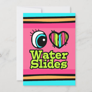 Helle Auge Herz Ich Liebe Wasserrutschen Einladung