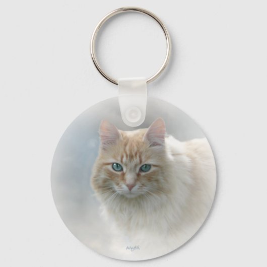 Helle Augen Katze AH2010 Schlüsselanhänger (Vorderseite)