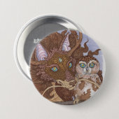 Helle Augen Owl und Dragon Button (Vorne & Hinten)