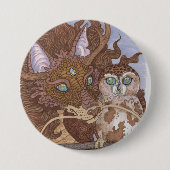 Helle Augen Owl und Dragon Button (Vorderseite)
