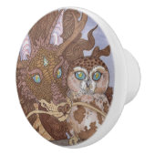 Helle Augen Owl und Dragon Keramikknauf (Rechts)
