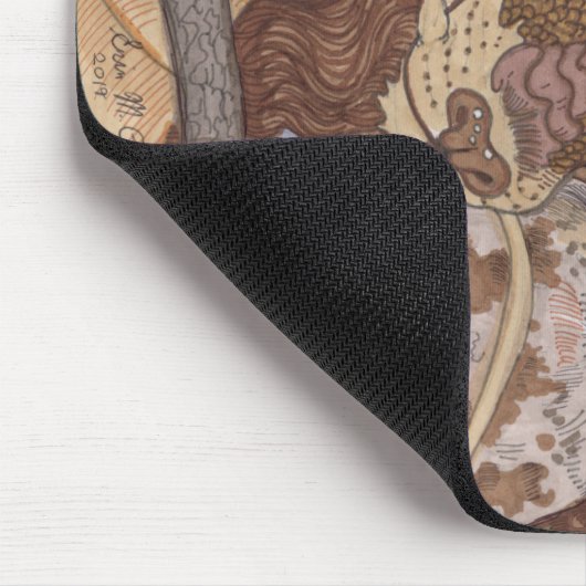 Helle Augen Owl und Dragon Mousepad (Ecke)