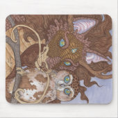Helle Augen Owl und Dragon Mousepad (Vorne)