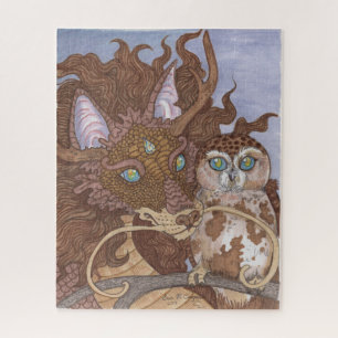 Helle Augen Owl und Dragon Puzzle