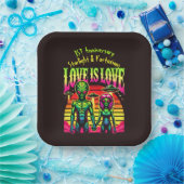 Helle Außerirdischen in der Liebe unter Himmel Pappteller (Party)