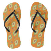 Helle Avocado und Pit Orange Green Pattern Badesandalen (Fußbett)