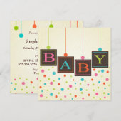 Helle BABY Blöcke neutrale Babydusche Einladung (Vorne/Hinten)