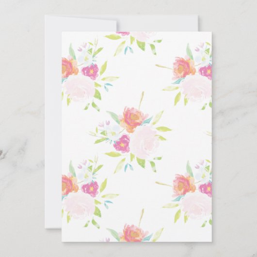 Helle Baby Dusche Einladung Blumenwasser Farbe (Rückseite)