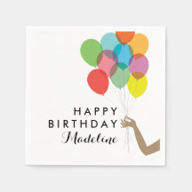 Helle Balloons individuelles Happy Birthday Napkin