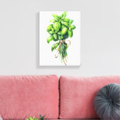 Helle Basil Watercolor Frische Pasta machen Leinwanddruck (Insitu (Wohnzimmer))