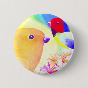 Helle Batik Vögel Button
