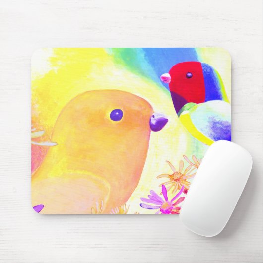 Helle Batik Vögel Mousepad (Mit Mouse)