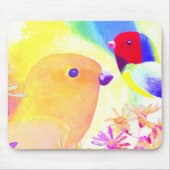Helle Batik Vögel Mousepad (Vorne)