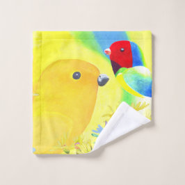 Helle Batik Vögel Waschlappen