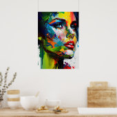 Helle Beauty Moderne bemalt Stilvolles Frauengesic Poster (Küche)