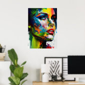 Helle Beauty Moderne bemalt Stilvolles Frauengesic Poster (Heimbüro)