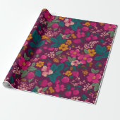 Helle Beeren Blumenmuster Geschenkpapier (Ungerollt)
