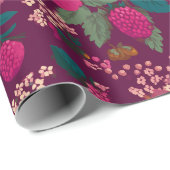 Helle Beeren Blumenmuster Geschenkpapier (Rolleneckpunkt)
