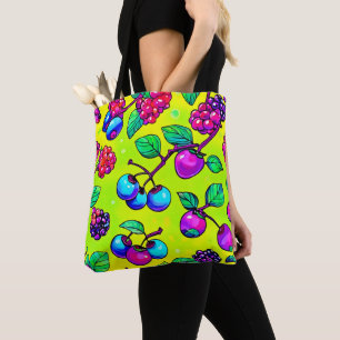 Helle Beerfruit-Muster Tasche