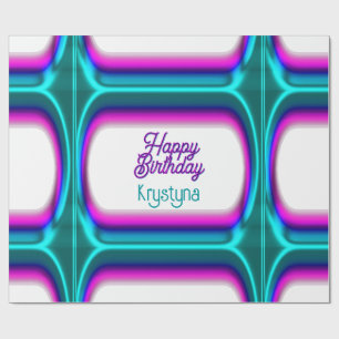 Helle benutzerdefinierte Happy Birthday Magenta Cy Geschenkpapier