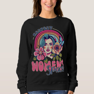 Helle Bläschen Regenbogen Frauenrechte Achtung Sweatshirt