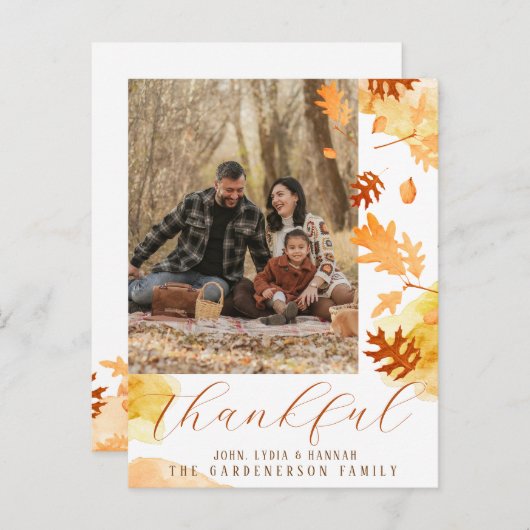 Helle Blätter Herbstleaf Dankbares Foto Postkarte (Vorne/Hinten)