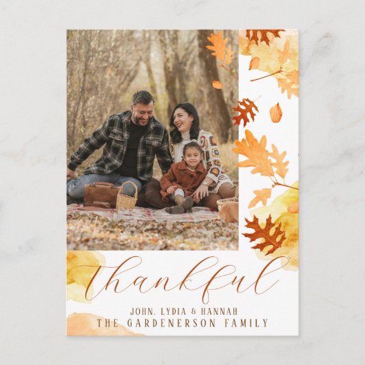 Helle Blätter Herbstleaf Dankbares Foto Postkarte (Vorderseite)