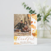 Helle Blätter Herbstleaf Dankbares Foto Postkarte (Stehend Vorderseite)