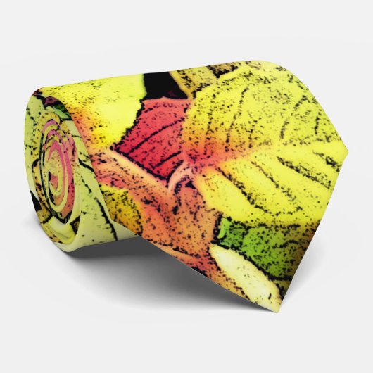 Helle Blätter Krawatte (Gerollt)