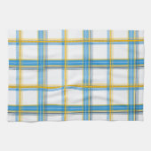Helle Blau-Gelbe Karo-Ästhetik Geschirrtuch (Horizontal)