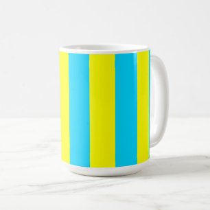 Helle Blau und Gelbe Streifen Kaffeetasse