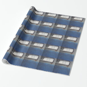 Helle Blau-weiße alte Lastwagen Geschenkpapier