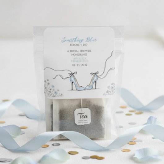 Helle blaue Absätze Brautparty Quadratischer Aufkleber