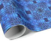 Helle, blaue abstrakte geometrische Kunst Geschenkpapier (Rolleneckpunkt)