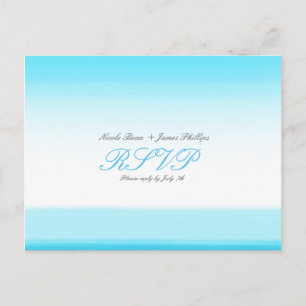 Helle Blaue Aquarell-RSVP-Hochzeitspostkarte Einladungspostkarte