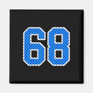 Helle blaue athletische Sportjacke Nummer 68 Magnet