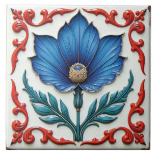 Helle blaue Blume Fliese