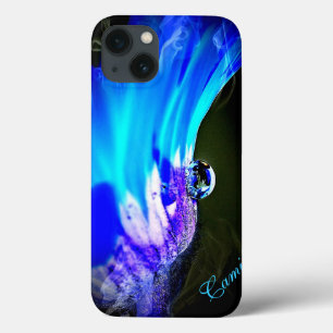 Helle blaue Blume W/Water Drop iPad *Personalisier iPhone 13 Hülle
