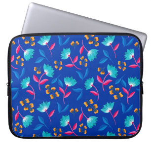 Helle blaue Blumen bemalte Laptop-Hülle Laptopschutzhülle