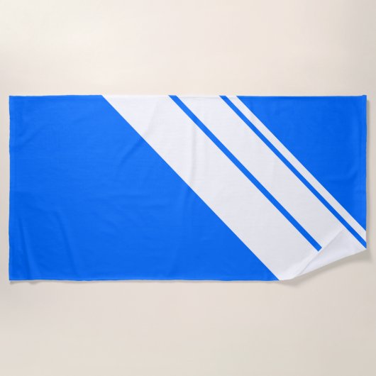 Helle blaue Diagonal-Streifen Strandtuch (Vorderseite)